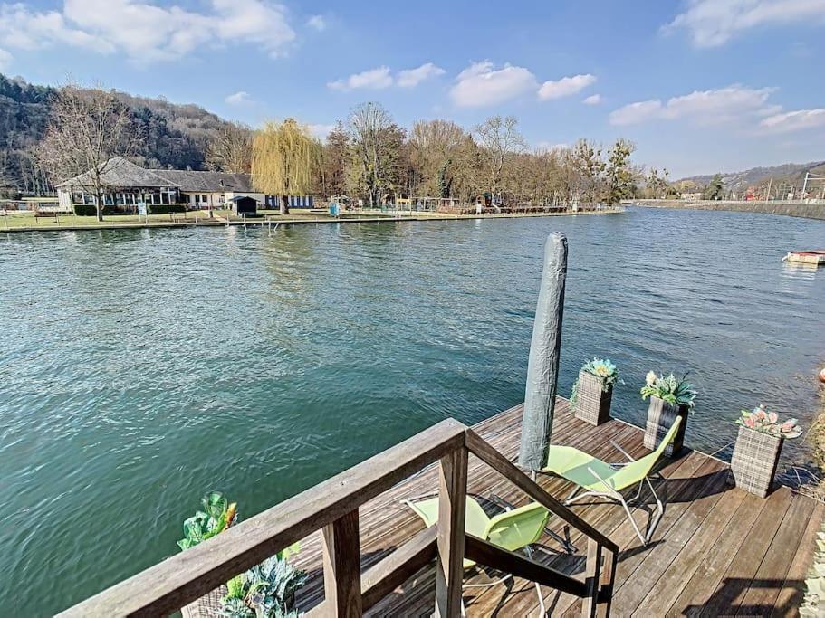 Vue Sur Meuse Avec Jacuzzi Et Sauna Exterieur. Yvoir Екстериор снимка