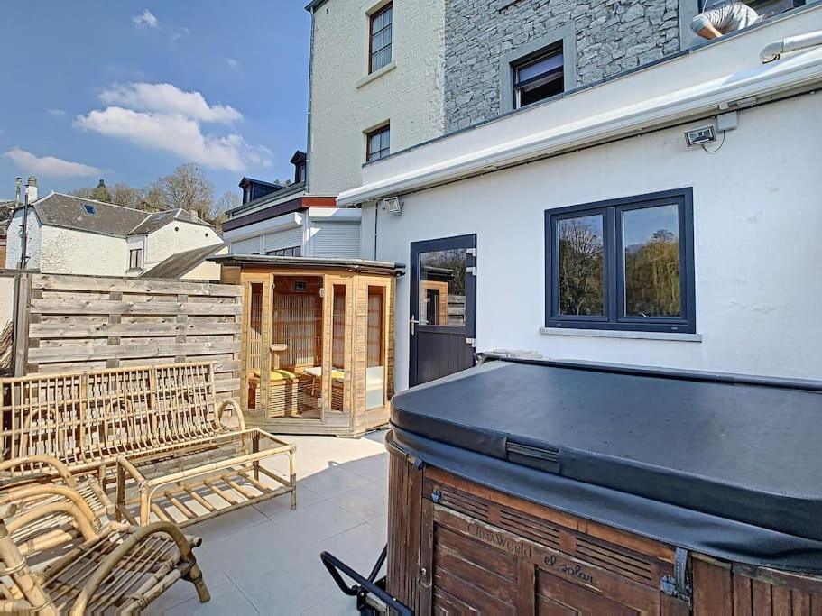 Vue Sur Meuse Avec Jacuzzi Et Sauna Exterieur. Yvoir Екстериор снимка
